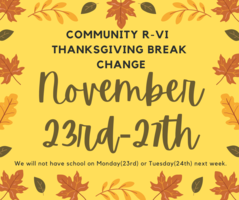 November 23rd & 24th-Calendar Change