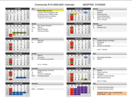 2020-2021 School Calendar